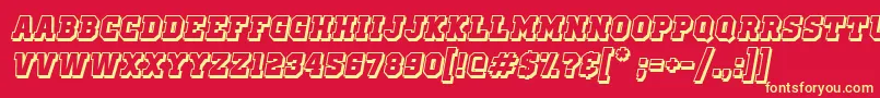 OldSchoolUnitedShadowItalic Font – Yellow Fonts on Red Background