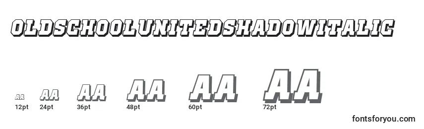 Размеры шрифта OldSchoolUnitedShadowItalic
