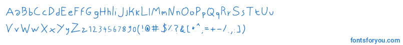 フォントNiscriptRegular – 白い背景に青い文字