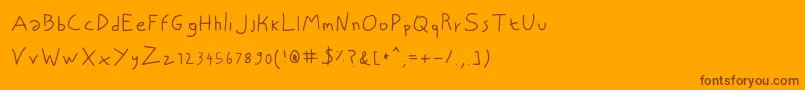 NiscriptRegular Font – Brown Fonts on Orange Background