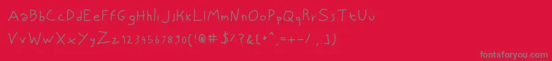 Police NiscriptRegular – polices grises sur fond rouge