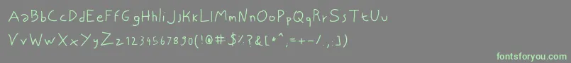 NiscriptRegular Font – Green Fonts on Gray Background