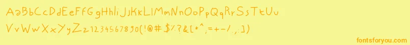 NiscriptRegular Font – Orange Fonts on Yellow Background
