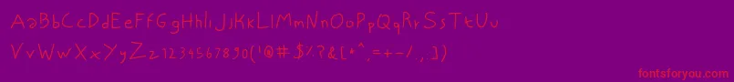 NiscriptRegular Font – Red Fonts on Purple Background