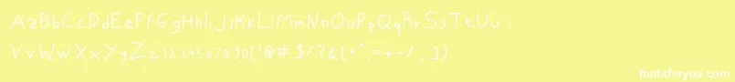 フォントNiscriptRegular – 黄色い背景に白い文字