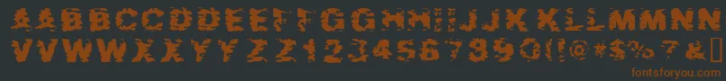 AfterShok-fontti – ruskeat fontit mustalla taustalla