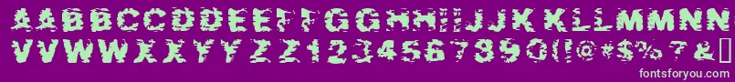 AfterShok Font – Green Fonts on Purple Background