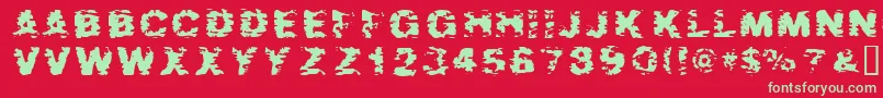 AfterShok Font – Green Fonts on Red Background