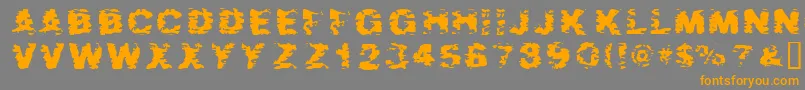 Weitere Informationen zur AfterShok-Schriftart AfterShok-Schriftart – Orangefarbene Schriften auf grauem Hintergrund