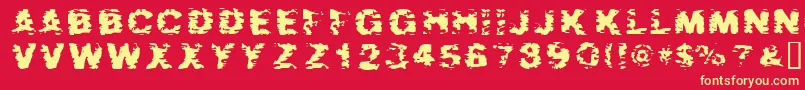 More about AfterShok Font AfterShok Font – Yellow Fonts on Red Background