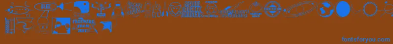 Lisätietoja Rangers-fontista Rangers-fontti – siniset fontit ruskealla taustalla