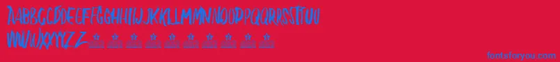 BlowMePersonalUse Font – Blue Fonts on Red Background