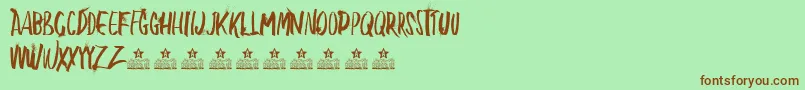 BlowMePersonalUse Font – Brown Fonts on Green Background