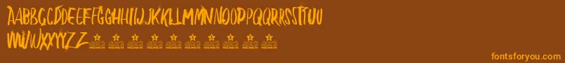 BlowMePersonalUse Font – Orange Fonts on Brown Background