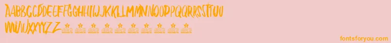 BlowMePersonalUse-Schriftart – Orangefarbene Schriften auf rosa Hintergrund