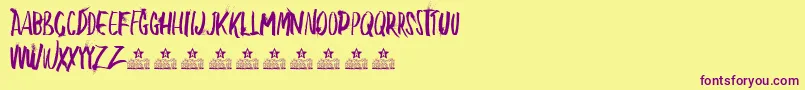 BlowMePersonalUse Font – Purple Fonts on Yellow Background