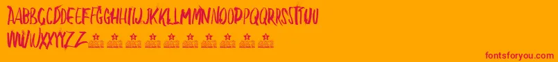 Шрифт BlowMePersonalUse – красные шрифты на оранжевом фоне