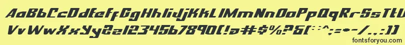 NationalExpressExpItalic Font – Black Fonts on Yellow Background