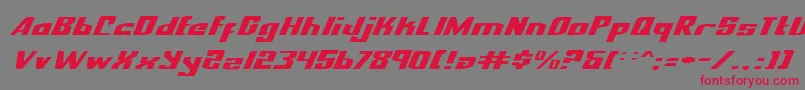 フォントNationalExpressExpItalic – 赤い文字の灰色の背景