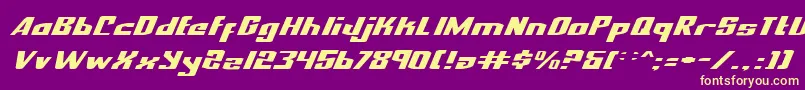 NationalExpressExpItalic Font – Yellow Fonts on Purple Background