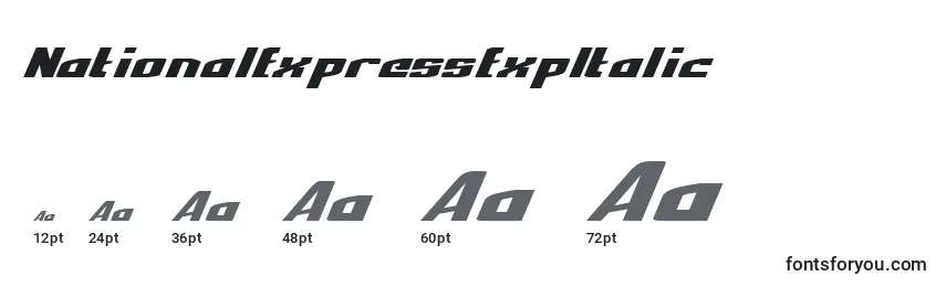 Размеры шрифта NationalExpressExpItalic