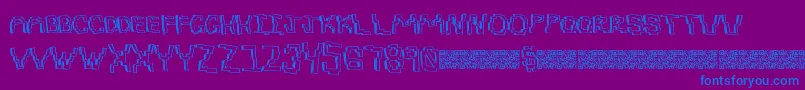 Pixeldraw-Schriftart – Blaue Schriften auf violettem Hintergrund