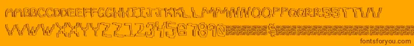 Pixeldraw-Schriftart – Braune Schriften auf orangefarbenem Hintergrund