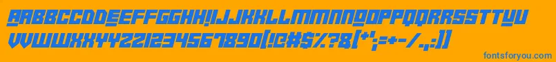 RobotCrushItalic Font – Blue Fonts on Orange Background