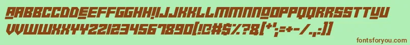 RobotCrushItalic Font – Brown Fonts on Green Background