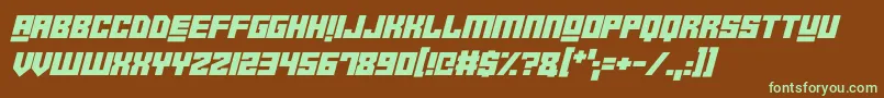 RobotCrushItalic Font – Green Fonts on Brown Background