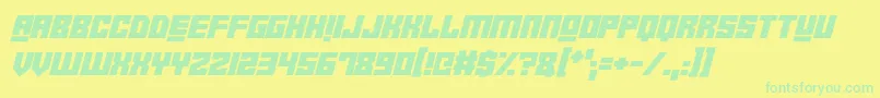 RobotCrushItalic Font – Green Fonts on Yellow Background