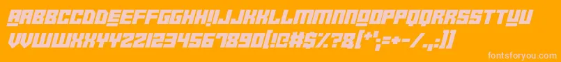 Weitere Informationen zur RobotCrushItalic-Schriftart RobotCrushItalic-Schriftart – Rosa Schriften auf orangefarbenem Hintergrund
