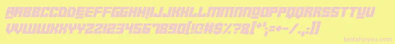 RobotCrushItalic-Schriftart – Rosa Schriften auf gelbem Hintergrund