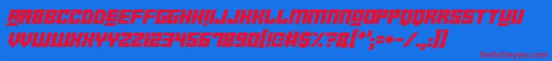 フォントRobotCrushItalic – 赤い文字の青い背景