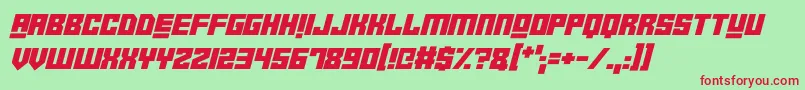 RobotCrushItalic Font – Red Fonts on Green Background