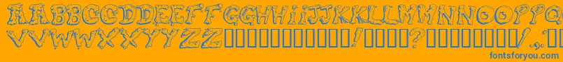 Snot Font – Blue Fonts on Orange Background