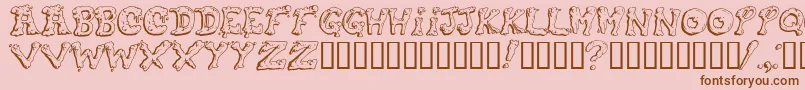 Snot-Schriftart – Braune Schriften auf rosa Hintergrund