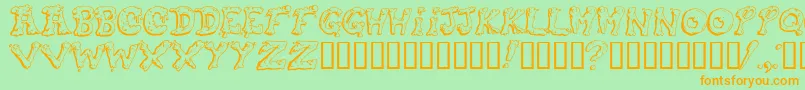 Snot Font – Orange Fonts on Green Background