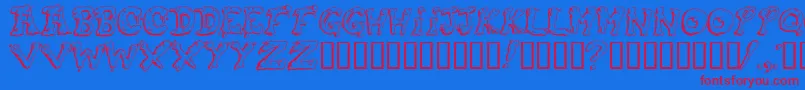 Snot Font – Red Fonts on Blue Background