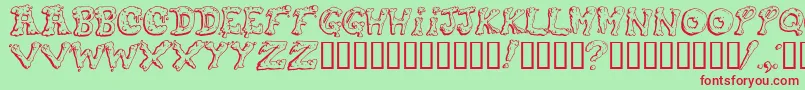 Snot Font – Red Fonts on Green Background