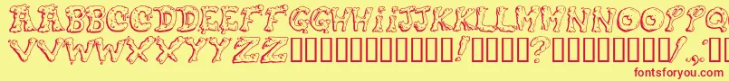 Snot Font – Red Fonts on Yellow Background