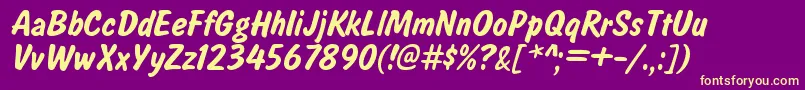 SalsburyRegular Font – Yellow Fonts on Purple Background