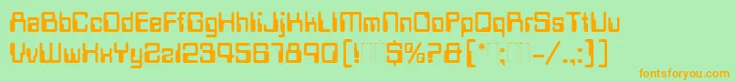 DataSeventyPlain Font – Orange Fonts on Green Background