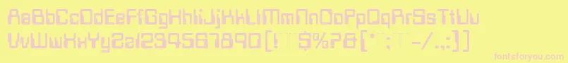 DataSeventyPlain Font – Pink Fonts on Yellow Background