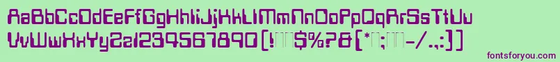 DataSeventyPlain-fontti – violetit fontit vihreällä taustalla