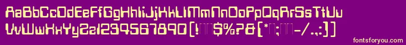 DataSeventyPlain Font – Yellow Fonts on Purple Background