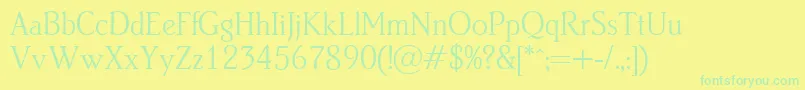 B820RomanRegular Font – Green Fonts on Yellow Background