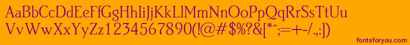 B820RomanRegular Font – Purple Fonts on Orange Background