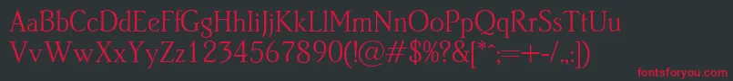 B820RomanRegular Font – Red Fonts on Black Background