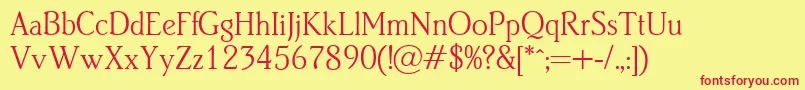 B820RomanRegular Font – Red Fonts on Yellow Background